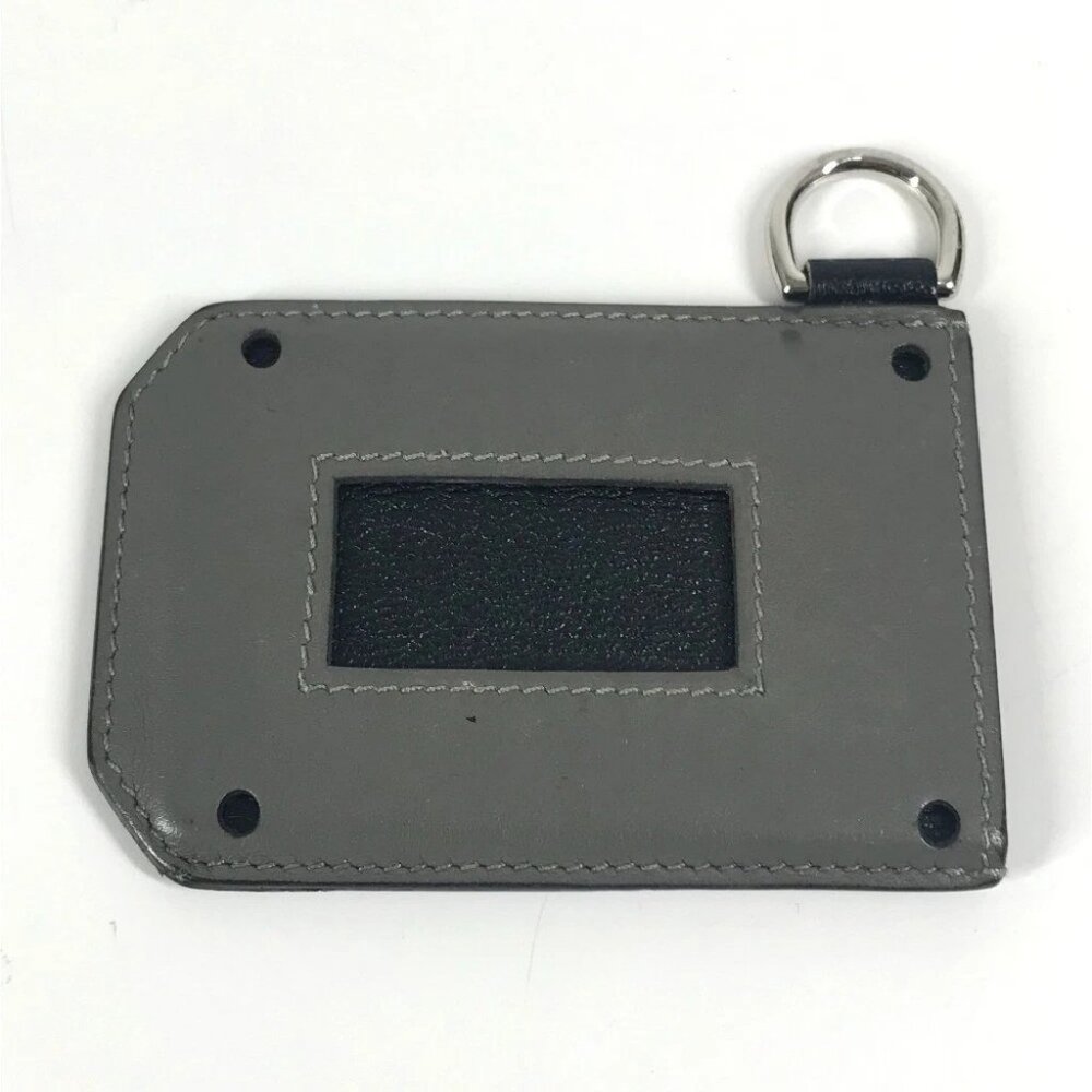 HERMES Bicolor with D-ring Colormatic Classic Card Holder Card Case gray/Black